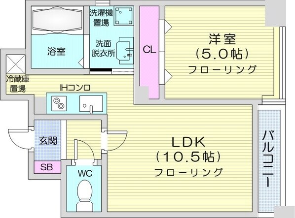 北３４条駅 徒歩3分 6階の物件間取画像